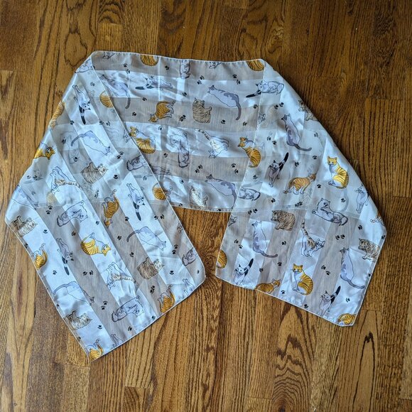 Ted & Jack - Playful Felines Silk Feel Cat Scarf - Picture 1 of 4
